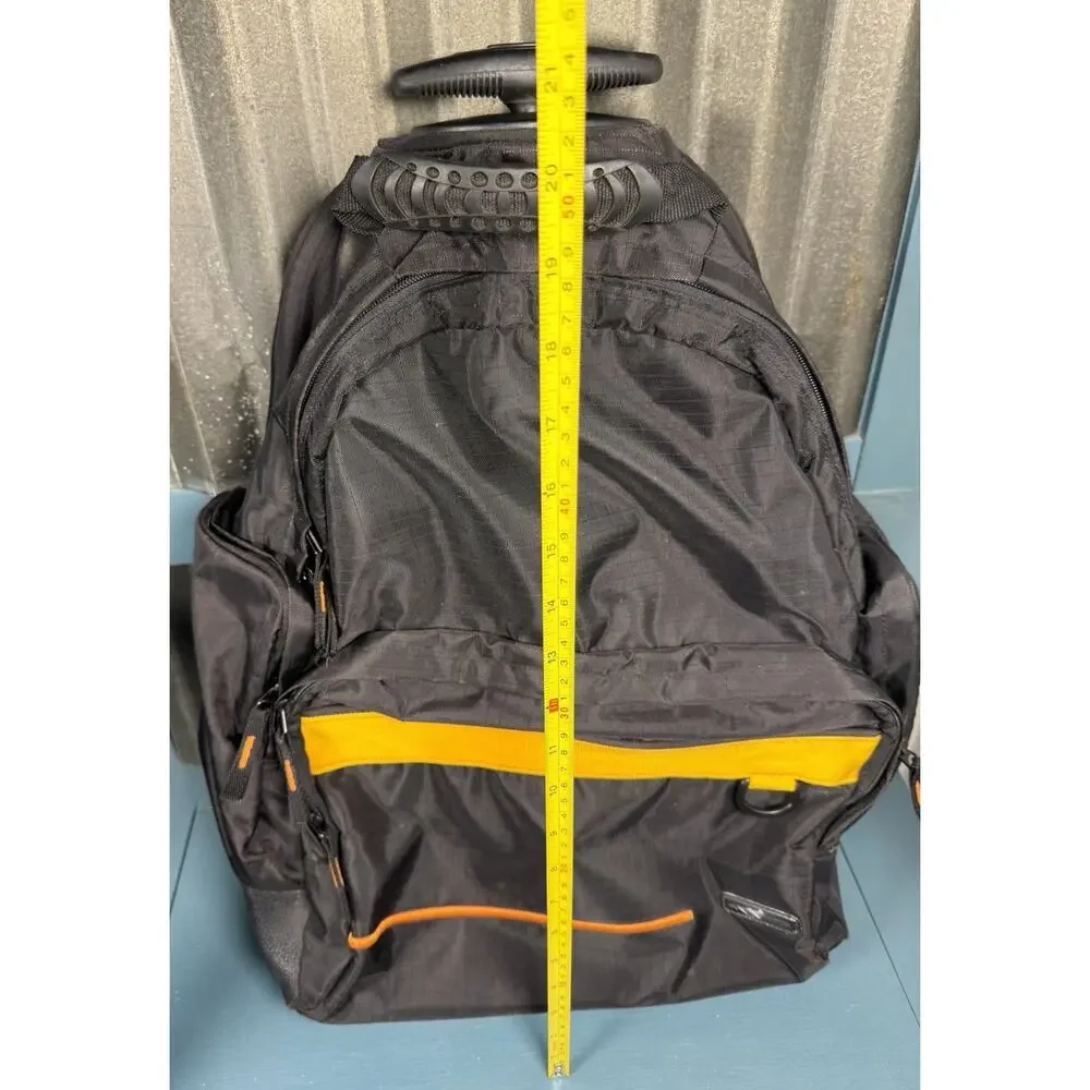 Vintage United Colors of Benetton Rolling Bag Convertible Backpack Ripstop Black